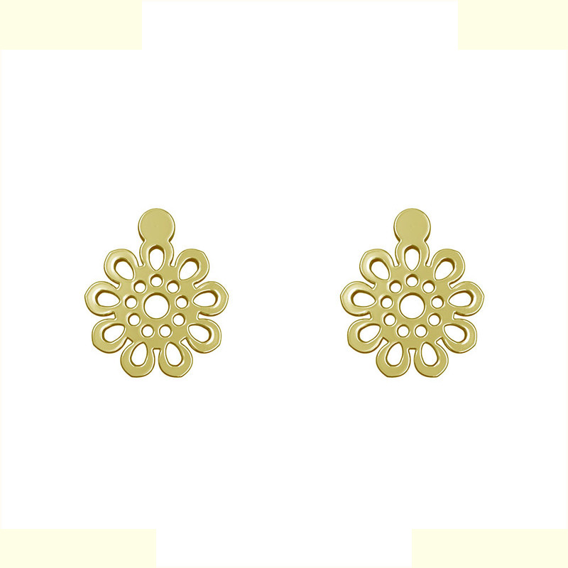 گوشواره طلا 18 عیار زنانه مدوپد مدل گل کد GA1-10864