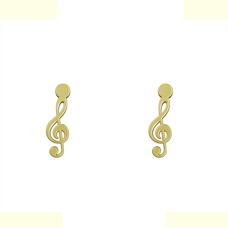 گوشواره طلا 18 عیار زنانه مدوپد مدل نت موسیقی کد GA1-10873