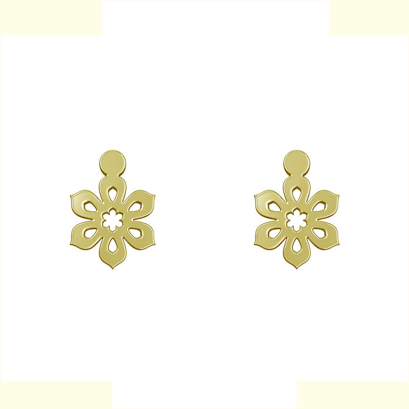 گوشواره طلا 18 عیار زنانه مدوپد مدل گل کد GA1-10897