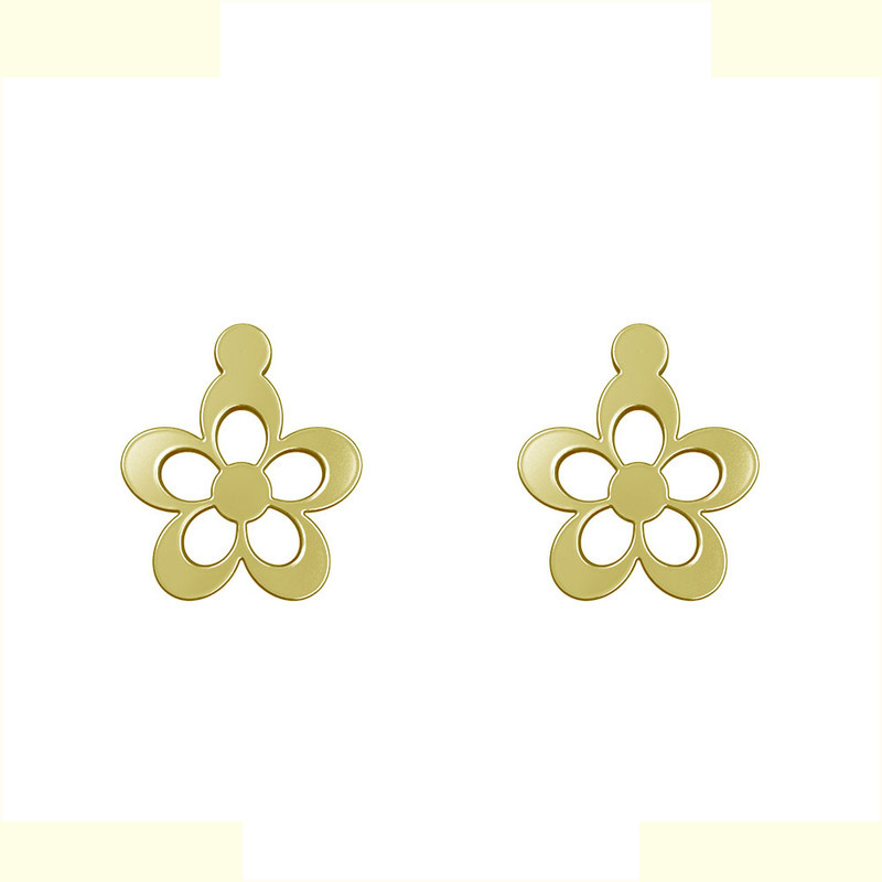 گوشواره طلا 18 عیار زنانه مدوپد مدل گل کد GA1-10900