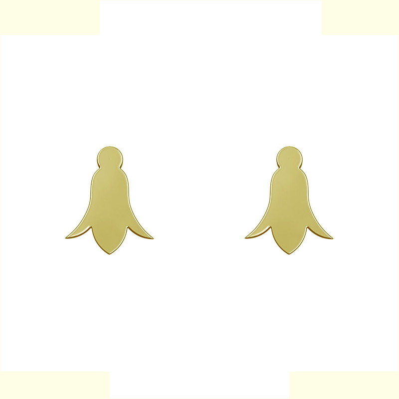 گوشواره طلا 18 عیار زنانه مدوپد مدل گل کد GA1-10902