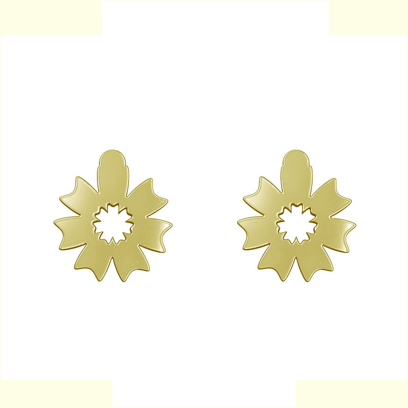 گوشواره طلا 18 عیار زنانه مدوپد مدل گل کد GA1-10914