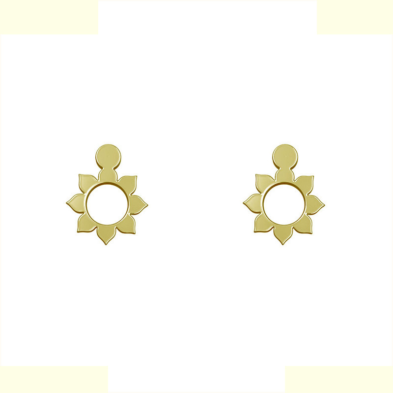 گوشواره طلا 18 عیار زنانه مدوپد مدل گل کد GA1-10933