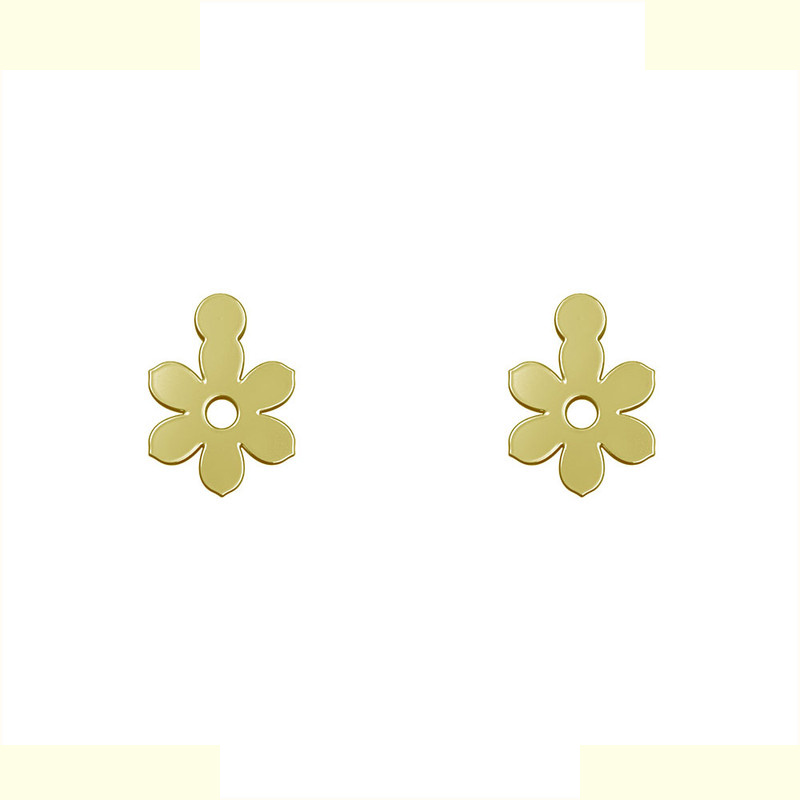 گوشواره طلا 18 عیار زنانه مدوپد مدل گل کد GA1-10934