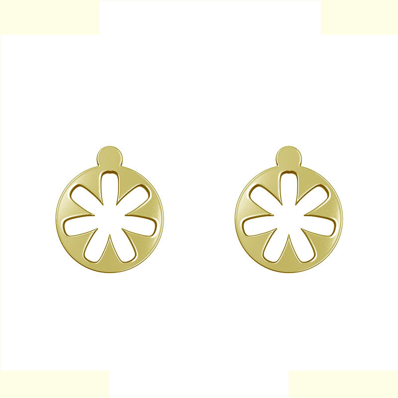 گوشواره طلا 18 عیار زنانه مدوپد مدل گل کد GA1-10951