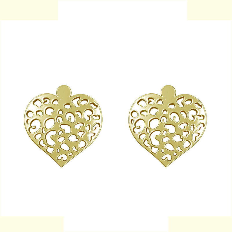 گوشواره طلا 18 عیار زنانه مدوپد مدل قلب کد GA1-10952