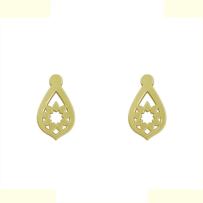 گوشواره طلا 18 عیار زنانه مدوپد مدل گل کد GA1-10956