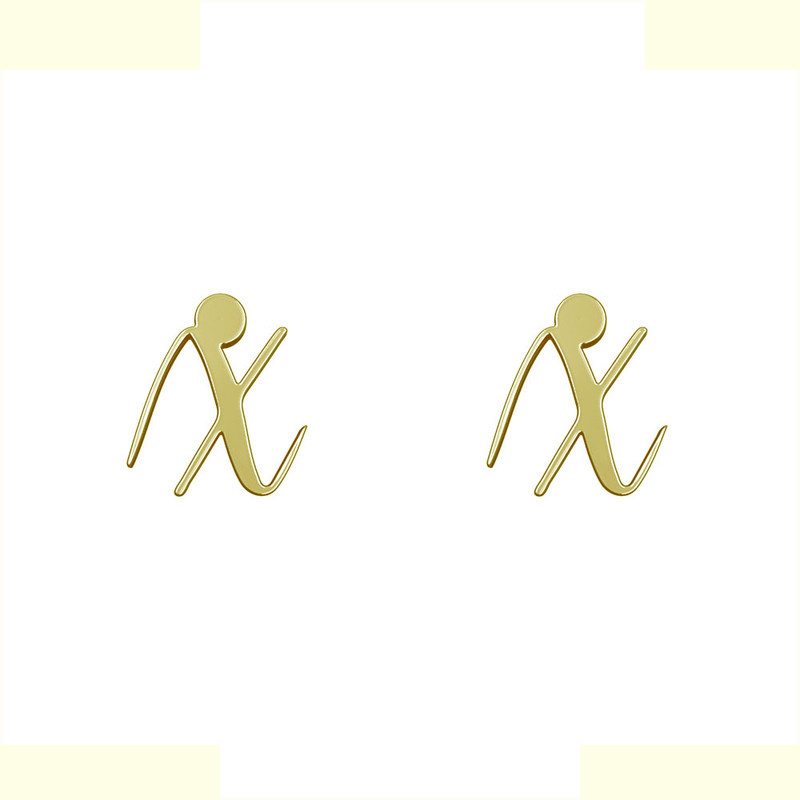 گوشواره طلا 18 عیار زنانه مدوپد مدل حرف x کد GA1-10978