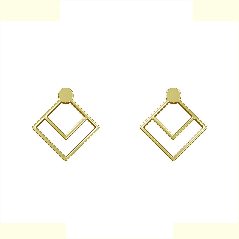 گوشواره طلا 18 عیار زنانه مدوپد مدل لوزی کد GA1-10983