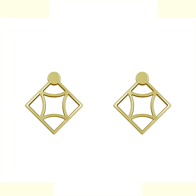 گوشواره طلا 18 عیار زنانه مدوپد مدل لوزی کد GA1-10984