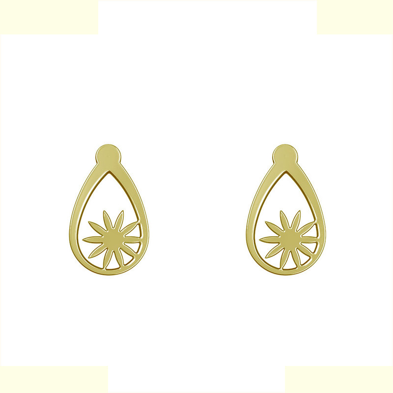 گوشواره طلا 18 عیار زنانه مدوپد مدل گل کد GA1-10987