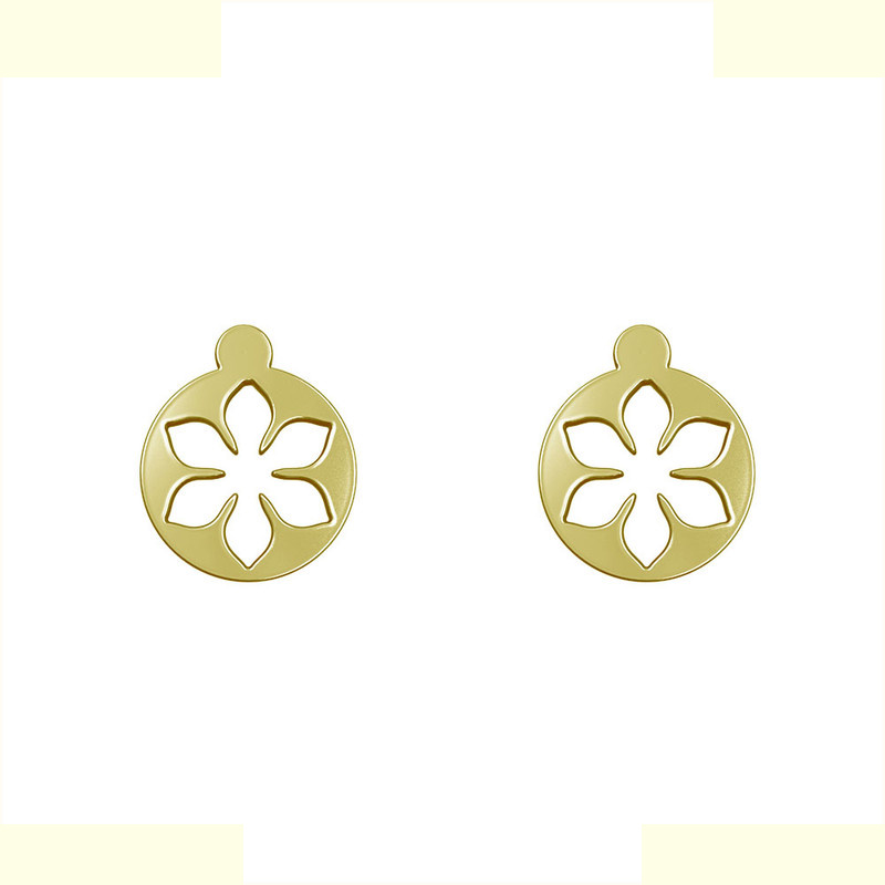 گوشواره طلا 18 عیار زنانه مدوپد مدل گل کد GA1-10989