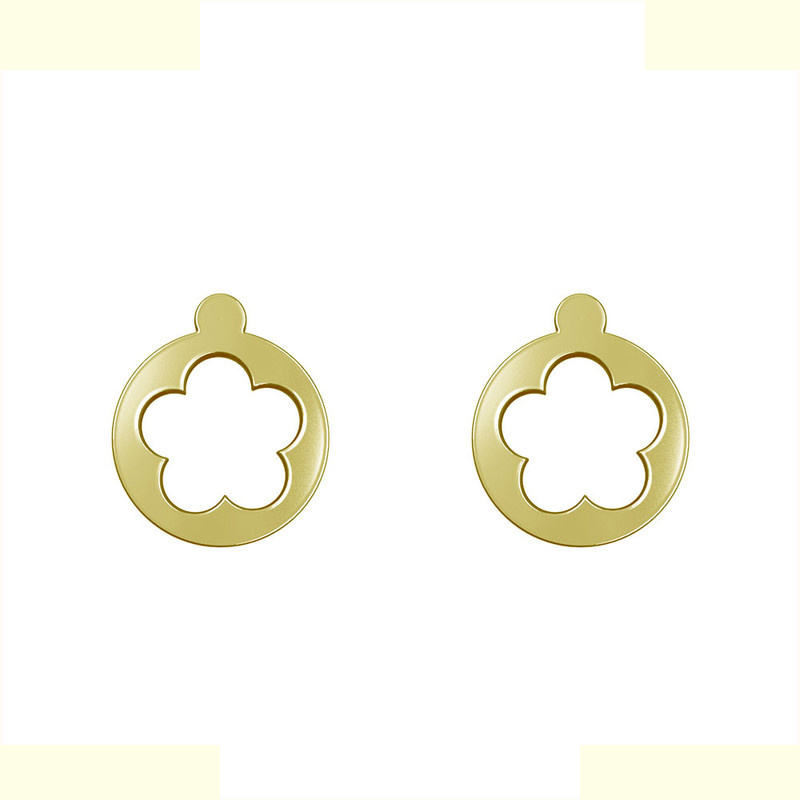 گوشواره طلا 18 عیار زنانه مدوپد مدل گل کد GA1-11004