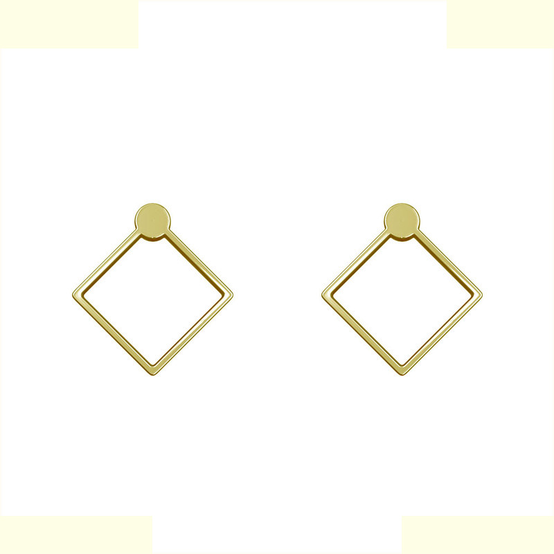 گوشواره طلا 18 عیار زنانه مدوپد مدل لوزی کد GA1-11014