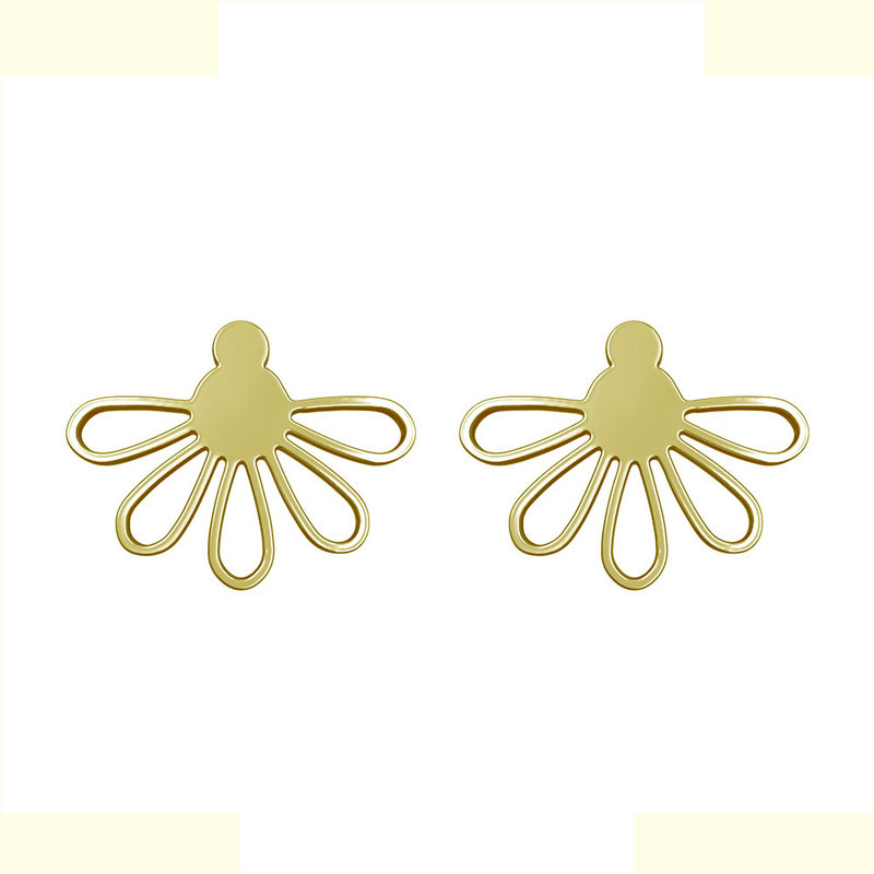 گوشواره طلا 18 عیار زنانه مدوپد مدل گل کد GA1-11022