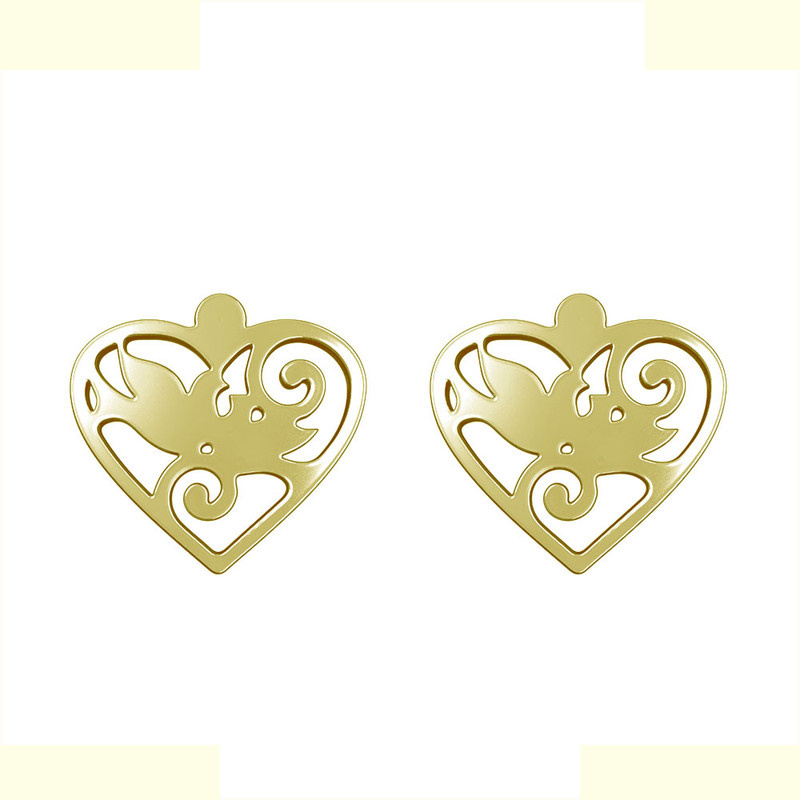 گوشواره طلا 18 عیار زنانه مدوپد مدل قلب کد GA1-11046