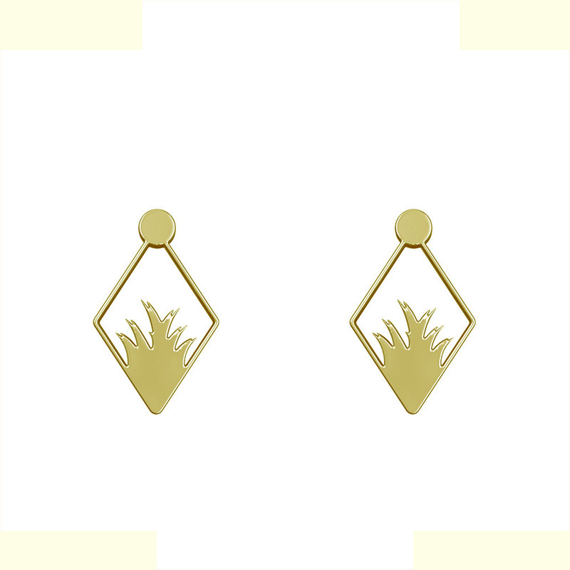 گوشواره طلا 18 عیار زنانه مدوپد مدل لوزی و برگ کد GA1-11052