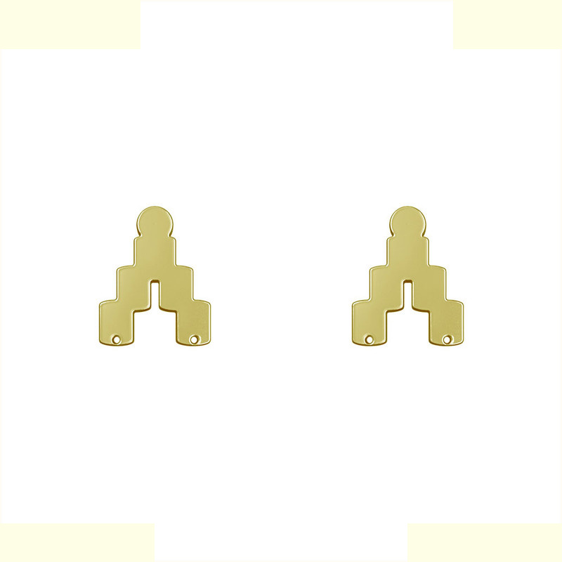 گوشواره طلا 18 عیار زنانه مدوپد مدل هندسی کد GA1-11057