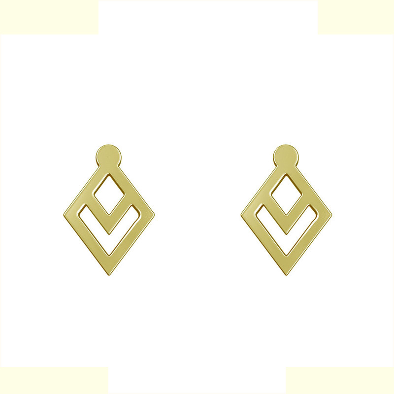 گوشواره طلا 18 عیار زنانه مدوپد مدل لوزی کد GA1-11058