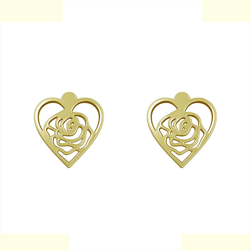 گوشواره طلا 18 عیار زنانه مدوپد مدل قلب کد GA1-11062