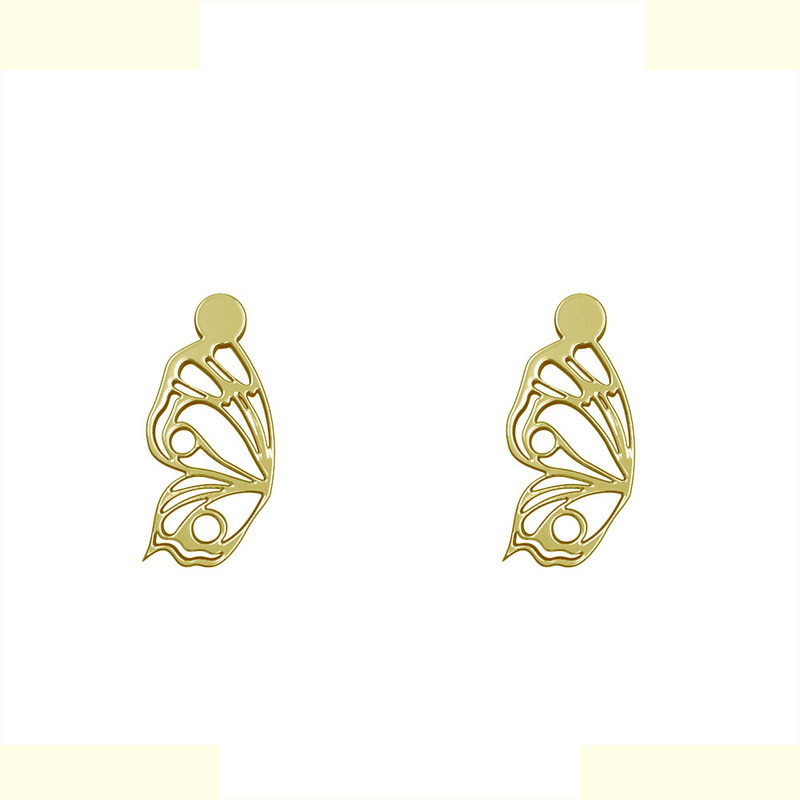 گوشواره طلا 18 عیار زنانه مدوپد مدل بال پروانه کد GA1-11066