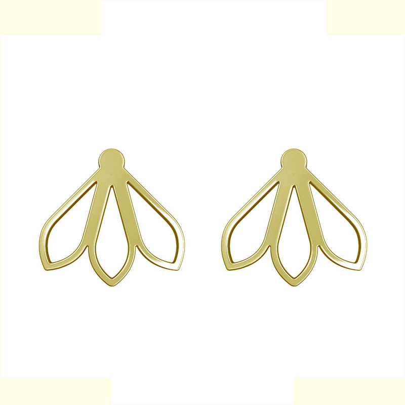 گوشواره طلا 18 عیار زنانه مدوپد مدل گل کد GA1-11077