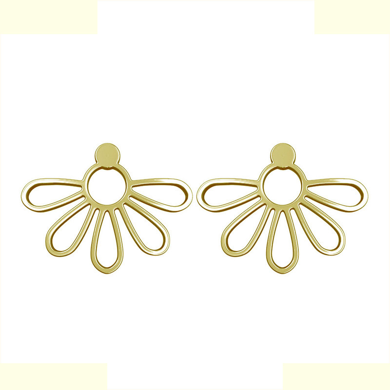 گوشواره طلا 18 عیار زنانه مدوپد مدل گل کد GA1-11081