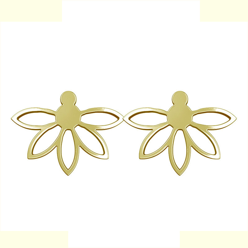 گوشواره طلا 18 عیار زنانه مدوپد مدل گل کد GA1-11082