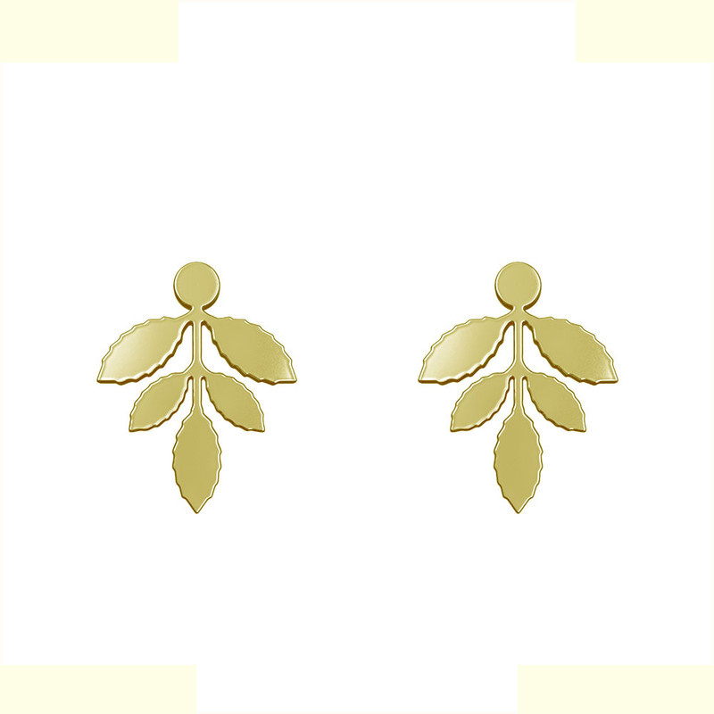 گوشواره طلا 18 عیار زنانه مدوپد مدل برگ کد GA1-11083