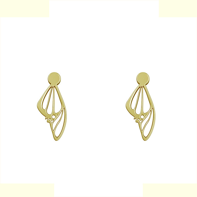 گوشواره طلا 18 عیار زنانه مدوپد مدل بال پروانه کد GA1-11085