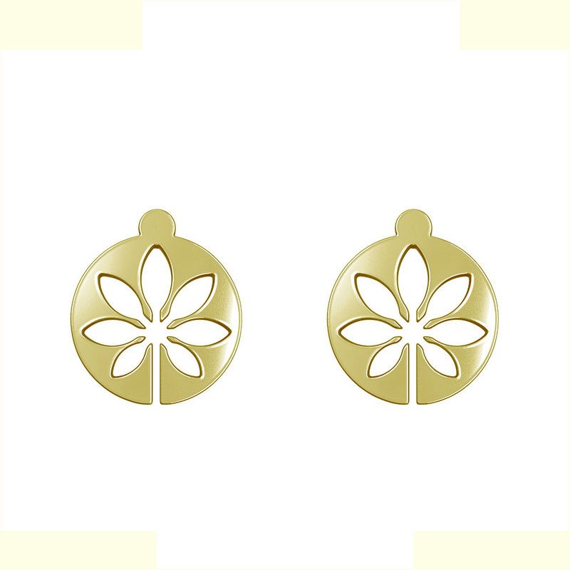 گوشواره طلا 18 عیار زنانه مدوپد مدل گل کد GA1-11095