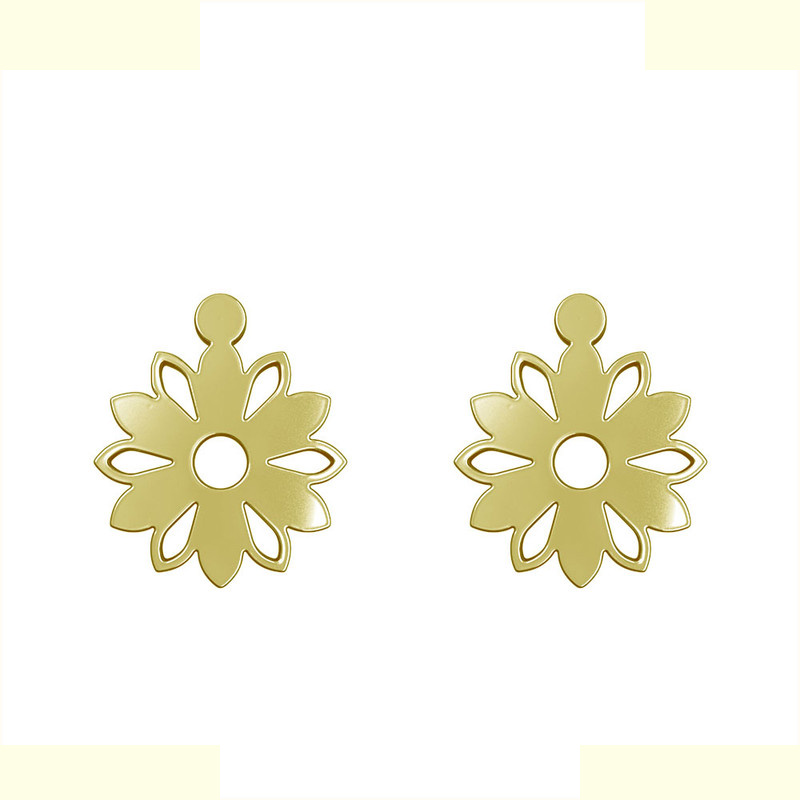 گوشواره طلا 18 عیار زنانه مدوپد مدل گل کد GA1-11096