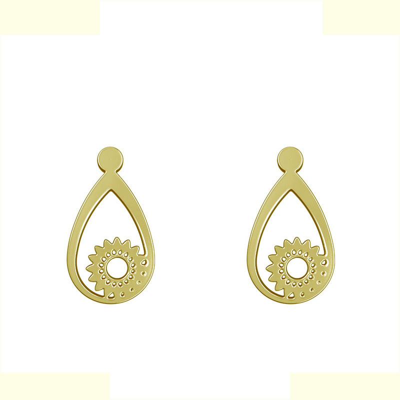 گوشواره طلا 18 عیار زنانه مدوپد مدل گل کد GA1-11106