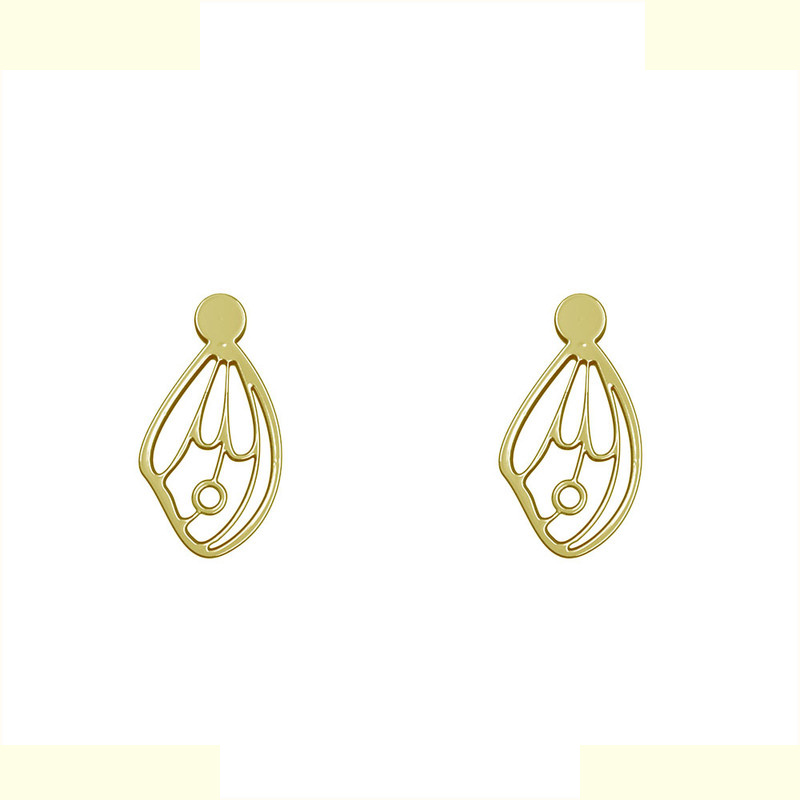 گوشواره طلا 18 عیار زنانه مدوپد مدل بال پروانه کد GA1-11111