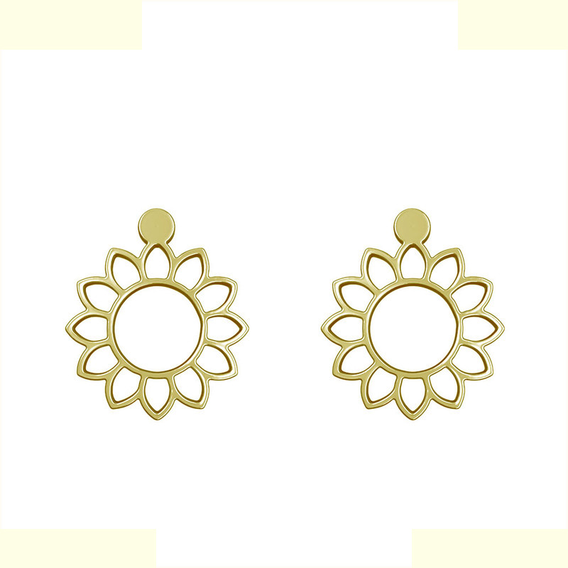 گوشواره طلا 18 عیار زنانه مدوپد مدل گل کد GA1-11116