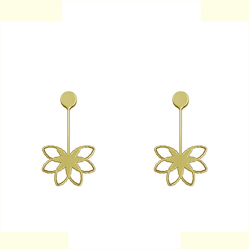 گوشواره طلا 18 عیار زنانه مدوپد مدل گل کد GA1-11121