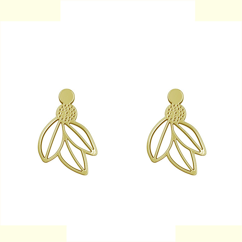 گوشواره طلا 18 عیار زنانه مدوپد مدل برگ کد GA1-11123