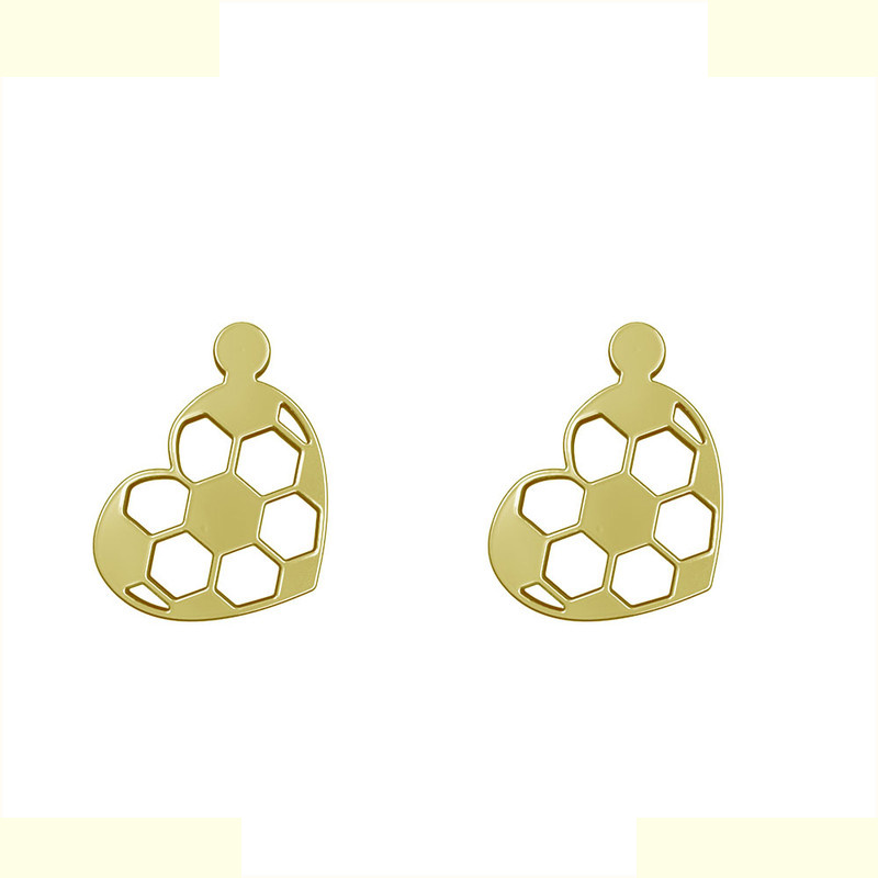 گوشواره طلا 18 عیار زنانه مدوپد مدل قلب فوتبالی کد GA1-11162
