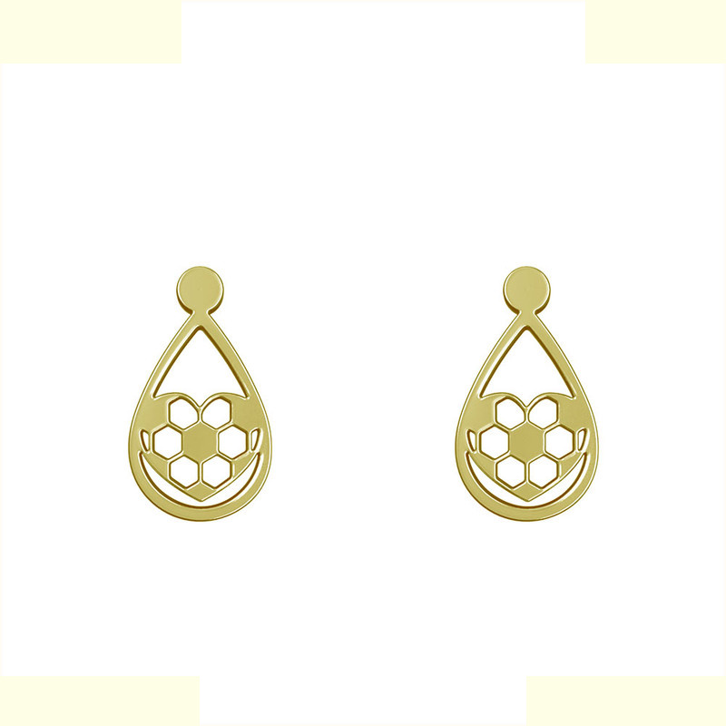 گوشواره طلا 18 عیار زنانه مدوپد مدل قلب فوتبالی کد GA1-11163