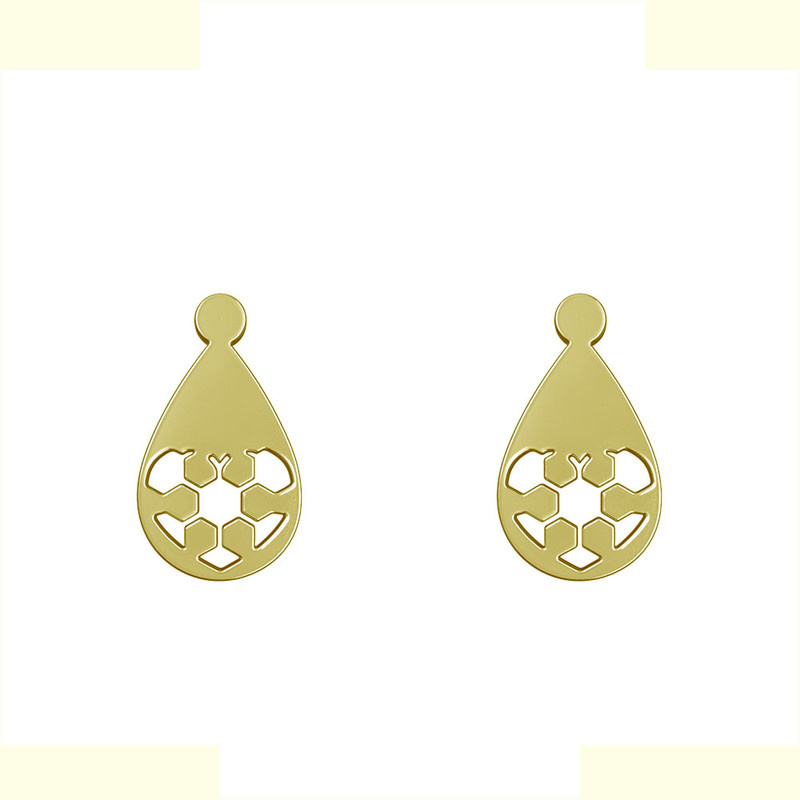 گوشواره طلا 18 عیار زنانه مدوپد مدل قلب فوتبالی کد GA1-11164