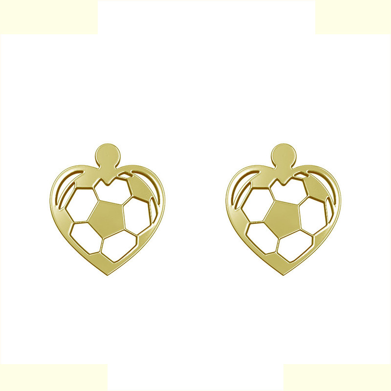 گوشواره طلا 18 عیار زنانه مدوپد مدل قلب فوتبالی کد GA1-11173
