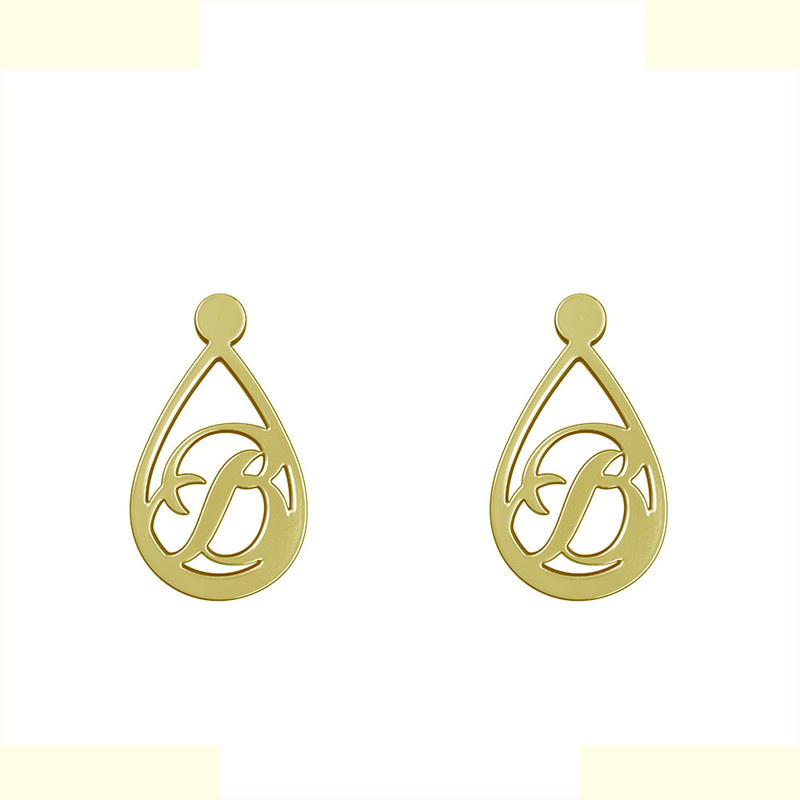 گوشواره طلا 18 عیار زنانه مدوپد مدل حرف B کد GA1-11190