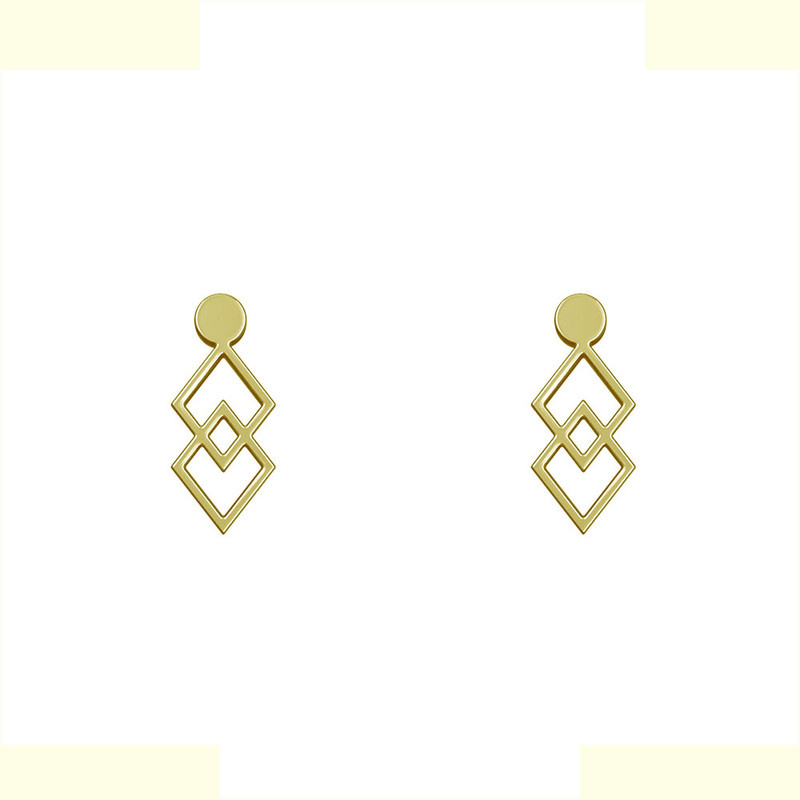 گوشواره طلا 18 عیار زنانه مدوپد مدل دو لوزی کد GA1-11195