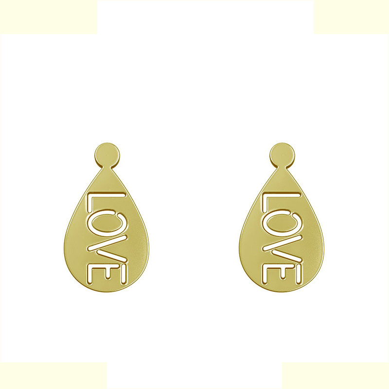 گوشواره طلا 18 عیار زنانه مدوپد مدل love کد GA1-11201