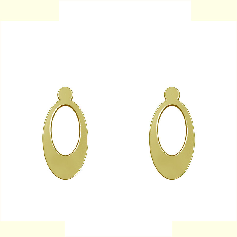 گوشواره طلا 18 عیار زنانه مدوپد مدل بیضی کد GA1-11206