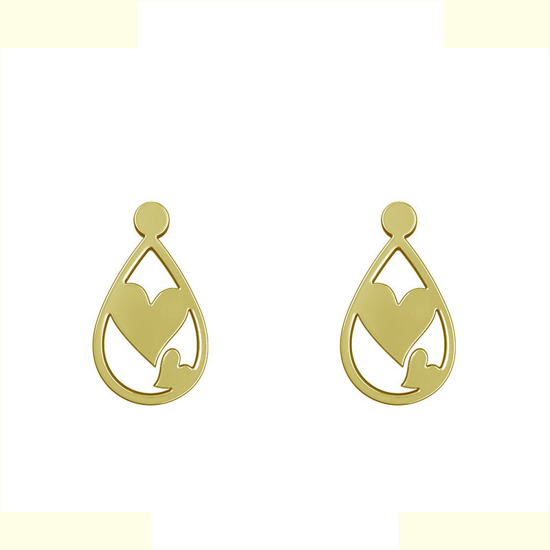 گوشواره طلا 18 عیار زنانه مدوپد مدل قلب کد GA1-11212