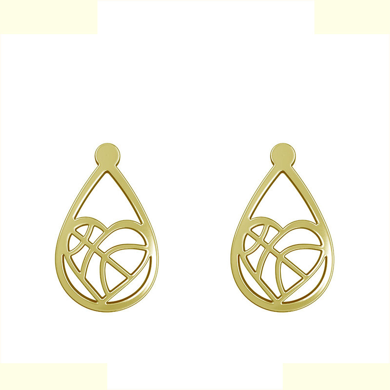 گوشواره طلا 18 عیار زنانه مدوپد مدل قلب کد GA1-11250