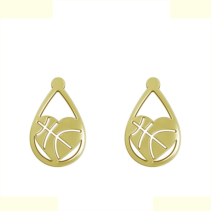 گوشواره طلا 18 عیار زنانه مدوپد مدل قلب کد GA1-11251