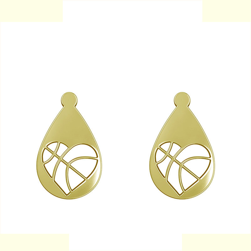 گوشواره طلا 18 عیار زنانه مدوپد مدل قلب کد GA1-11252