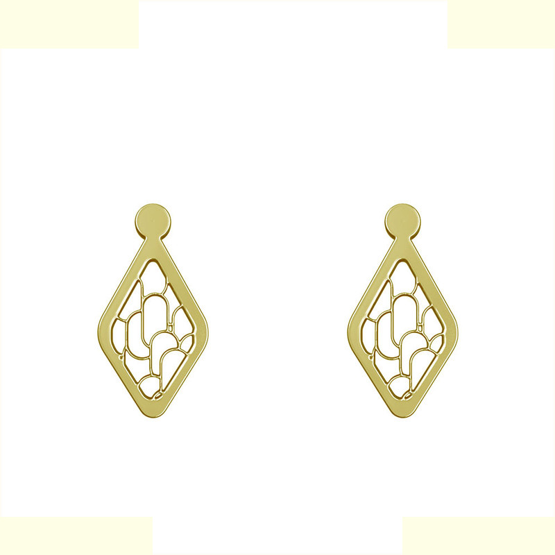 گوشواره طلا 18 عیار زنانه مدوپد مدل لوزی کد GA1-11273